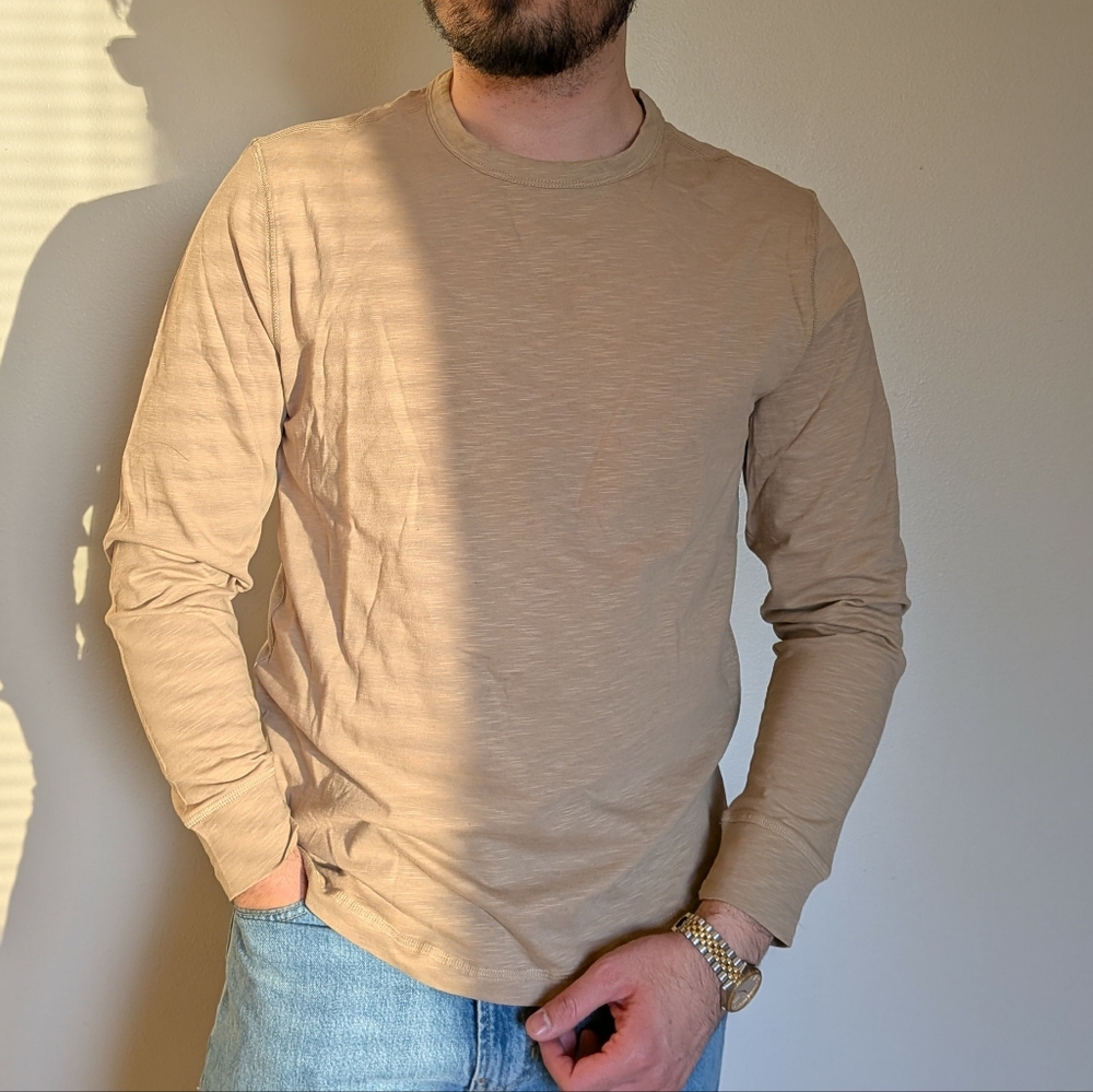 Men's Tan Long Sleeve Shirt (S)